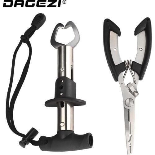DAGEZI Stainless Steel Fishing Grip Fishing Plier Fishing Tools Set Fish Controller Multi-Functions Hook Remove Line Cut Pliers