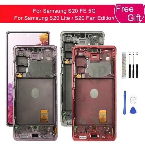 For Samsung S20 FE LCD Display Touch Screen Digitizer Assembly With Frame For Samsung S20 Lite Lcd G780F Screen Replacement 6.5"