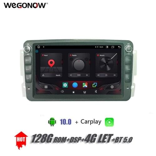 DSP IPS Android 10.0 8 Core 4GB RAM 128GB Car DVD Player GPS Map WIFI Radio For Benz Vaneo Vito Viano W203 W168 A170 W209 W163