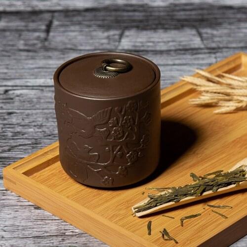 Purple Clay Tea Jars Caddy Green Tea Storage Box Sealed Coffee Storage Containers Bottles With Lid Jar Container Grain Organizer