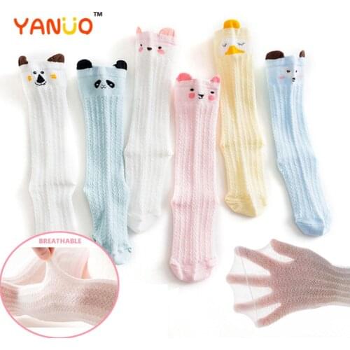 For 0-2 Years old Baby Mosquito-proof Stockings Kids Cute Long Socks Cartoon Breathable stocking