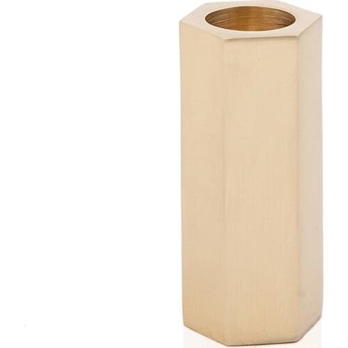 Lukrea Brass Hexagonal Candle Holder Budapest big size