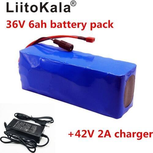 LiitoKala 36v 8AH 36 6ah 500W Lithium Battery 18650V Electric Bicycle with PVC Box for Electric Power of the Bicycle 42V 2A Char