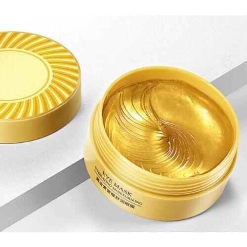 BIOAQUA 60pcs Gold Collagen Green Eye Mask Moisturizing Dark Circles Remover Anti Wrinkle Sleep Crystal Eye Patch Eye Care