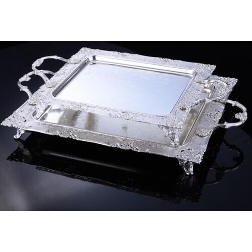 European-style metal silver-plated cake tray fruit plate dessert Decoration