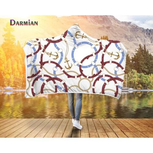 DARMIAN Fashion Hooded Blanket 3D Printed Sherpa Fleece Hoodie Blankets Travel Microfiber Warm Throw Blanket for Adults manta