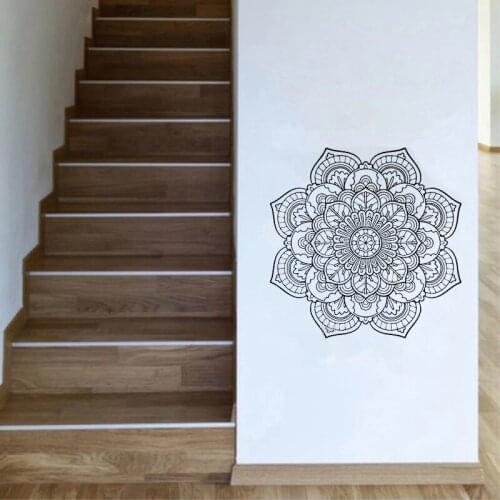 Mandala Decal Sticker Boho Wall ArtFlower Vinyl Sticker wall decalIndian Wall ArtBedroom Decoration
