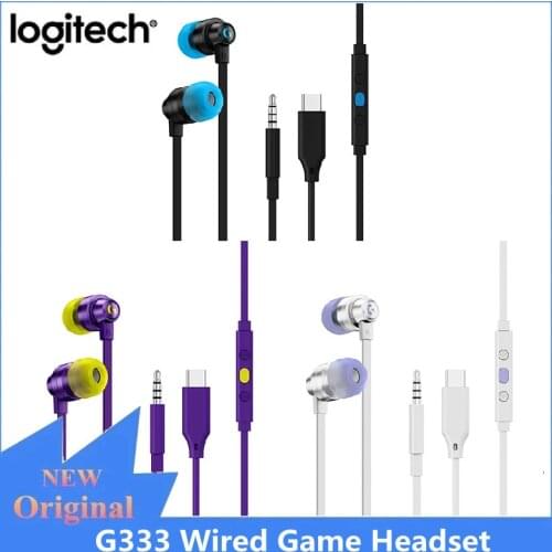New Logitech G333 Wired Game Headset Stereo In-Ear Gaming Headphones with Microphone USB for Laptop PC Gaming LOL