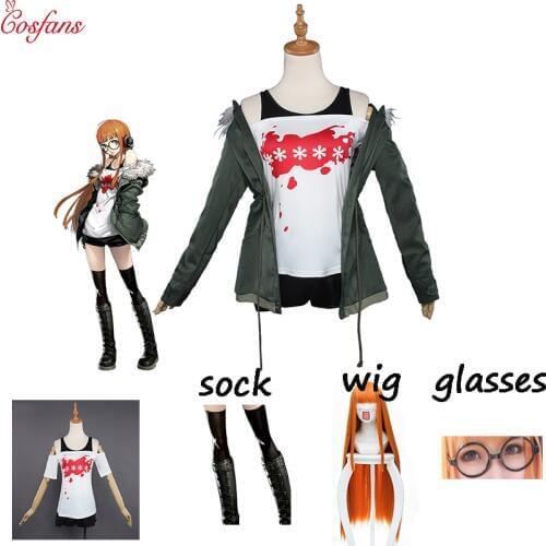 2019 New Futaba Sakura Cosplay Game Persona 5 Costume Futaba Sakura Navi Persona 5 Cosplay Costume Women Halloween Cosplay set