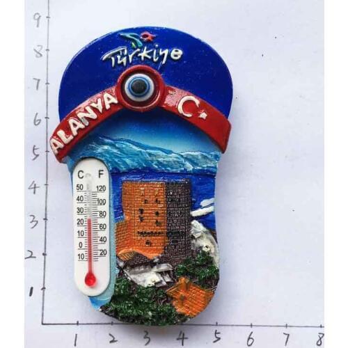 NEW Arrival Alanya Turkey Fridge Magnets Tourist Souvenirs Resin Handmade Refrigerator Magnetic Stickers Home Decorations