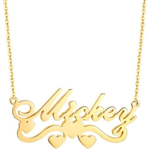 Handmade Custom Name Personalized Name Necklaces for Women Men Stainless Steel Jewelry Gold Filled Heart Statement Choker