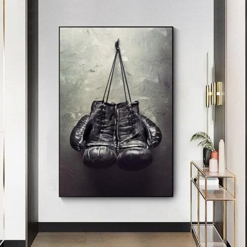Sports Room Boxing Gloves Canvas Painting Cuadros Posters Print Wall Art for Living Room Home Decor (No Frame)