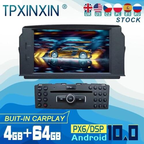 PX6 For Mercedes Benz C Class C180 C200 C230 Android 10 Carplay Radio Player Car GPS Navigation Head Unit Car Stereo WIFI DSP BT