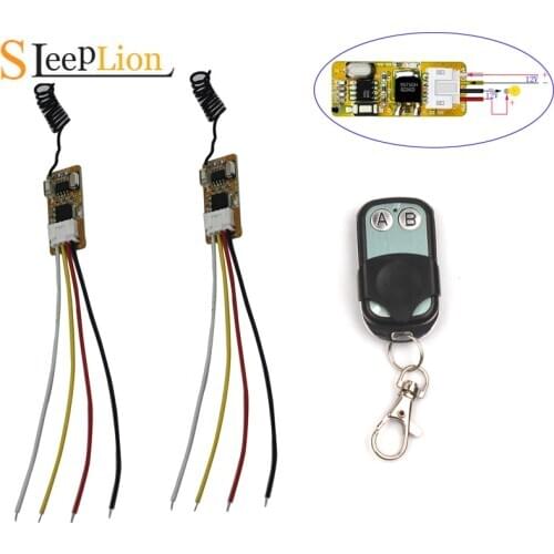 Mini 12V Remote Relay Switch Learn Code Wireless Remote Control 2 Receiver Relay Switch 12V 315/433MHz Receiver Module