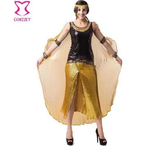 Deluxe Ancient Egypt Egyptian Pharaoh Queen of the Pyramids Cleopatra fancy dress halloween costumes for women Princess Costume