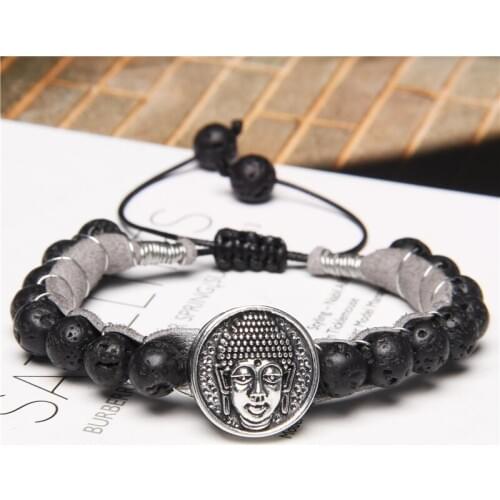 Hand Braided Adjustable Men Women Bracelet Snap Button Charm Leather Woven Accessories Stone Beads Bracelets Gifts Wholesale