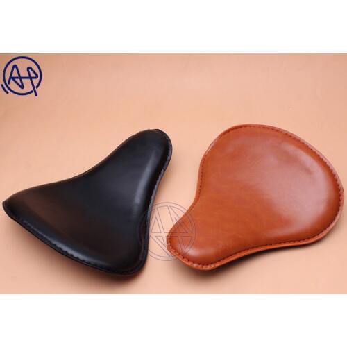 1set Motorcycle Retro Brown/Black PU Leather Solo Seat For Harley Custom Chopper Bobber Saddle Seat