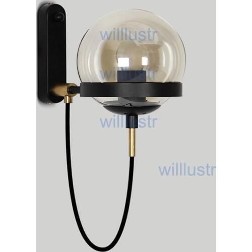 Willlustr Glass Wall Lamp Modern wall light glass shade bronze black color mode Metal Wall sconce Iron modo wall lighting