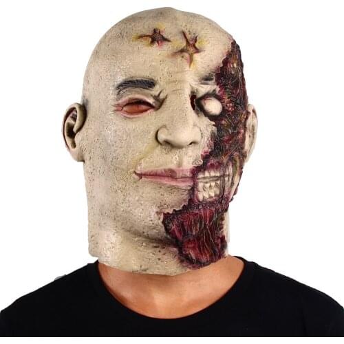 Zombie Mask Scary Weird Face Halloween Horror Party Latex Headgear Haunted House Cosplay Tricky Props