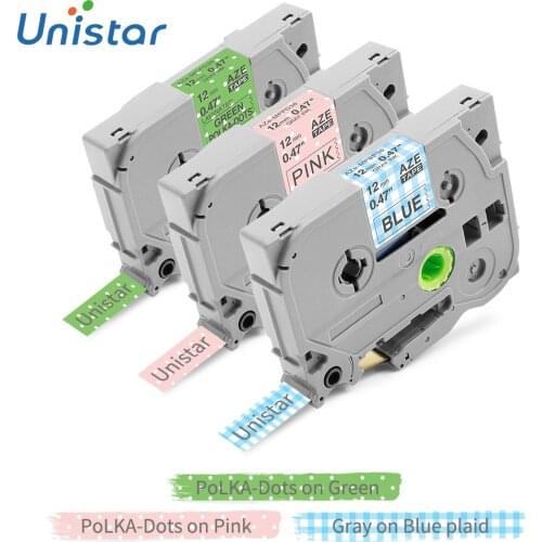 Unistar 12mm Lovely Pattern Label Tape Compatible for Brother Label Printer Ribbon Flower Pattern Label Maker