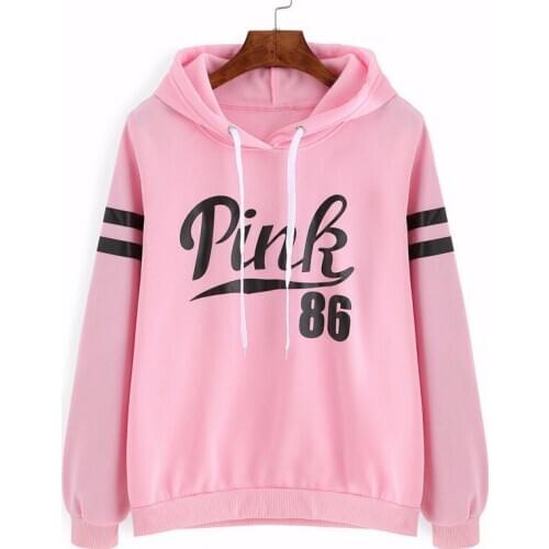 Women Solid Print Hoodies Ladies Girls Cute Casual Fashion Cotton Sweatshirt Long Sleeve Pink Black White Green Tops