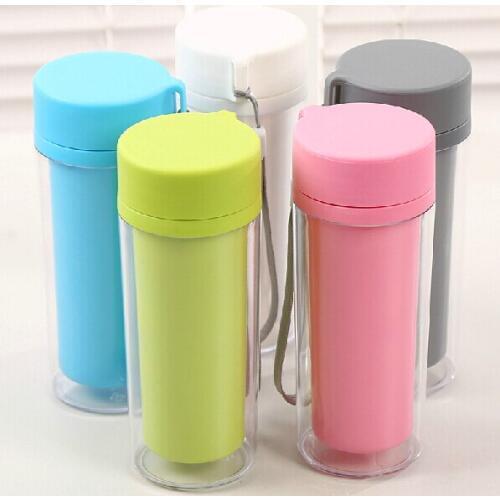 1pc Colorful Portable style travel double wall water bottle