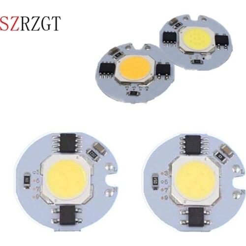 10 pcs COB LED Lamp Chip 3W 5W 7W 9W LED COB Bulb Lamp 220V IP65 Smart IC Driver Cold/ Warm White LED Spotlight Floodlight