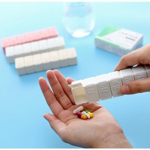 2Pcs/Set Travel Pill Holder Box Weekly Medicine Storage Organizer Container Drug Tablet Dispenser Independent Lattice Pill Case