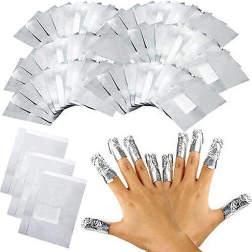 200pcs Aluminium Foil Nail Art Soak Off Acrylic Gel Polish Nail Wraps Remover NEW