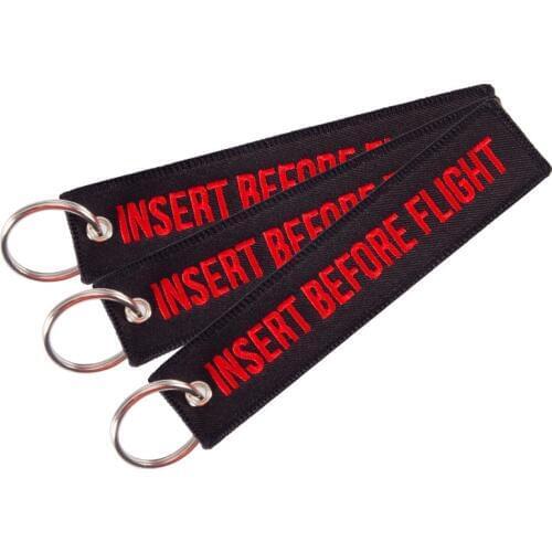 3PCS/lot Insert Before Flight Keychain keyring for cars and motor key fobs Emboridery OEM Key chain Fabric Fashion Sleutelhanger