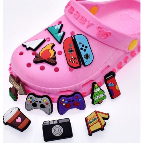 50PCS Camera Game Remote Boys Girls Shoes Accessories PVC Fits Kids Shoe Clog Shoes Decorations Holiday Presents
