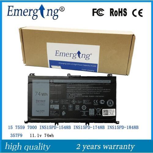 11.1V 74Wh New Original Laptop Battery for Dell 357F9 Inspiron 15 7559 7000 INS15PD-1548B INS15PD-1748B INS15PD-1848B