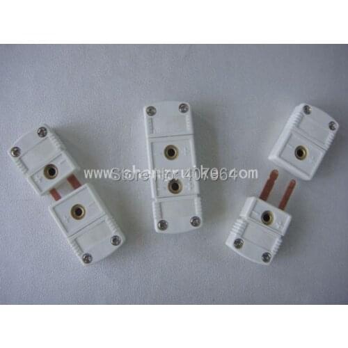 White Color Flat pin Male and Female B typeMini Thermocouple Connector