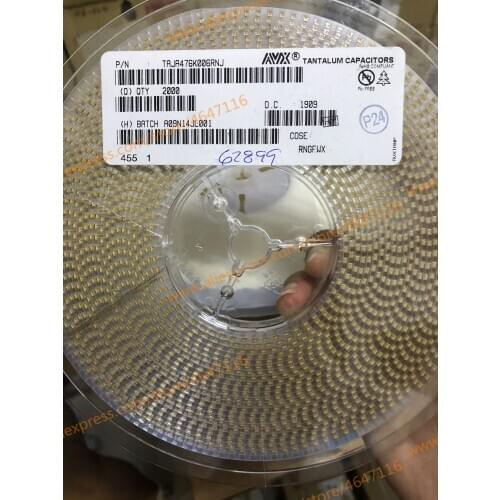Free Shipping 2000PCS/plates TAJA476K006RNJ 476J 6.3V 47uF 10% 1206 3216 10% Type A SMD Tantalum capacitor