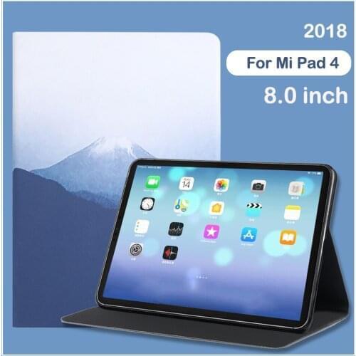 Tablet Case For Xiaomi Mi Pad 4 Case 8.0'' 2018 Mipad4 mi pad4 Folding Folio Cover Funda Painted Flip Stand Protective Shell