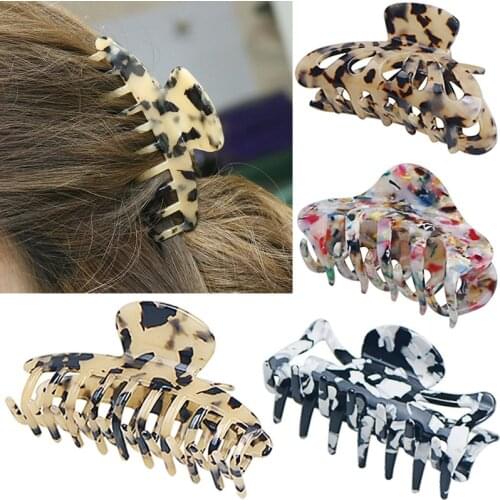 Women Girls Leopard acetic acid Hair Claw Hair Pin Girls Women Hair Clip Hair Accessories