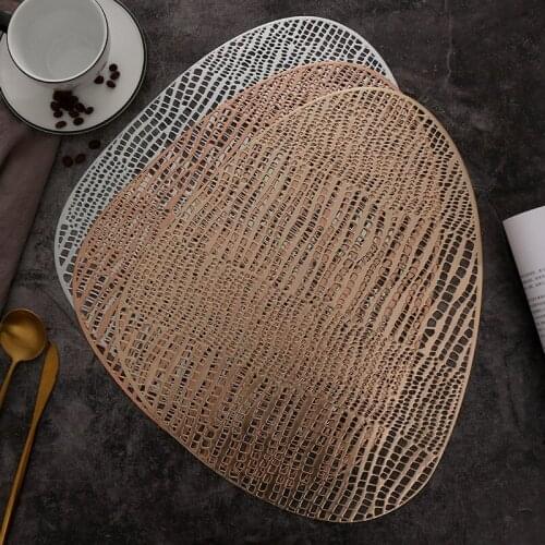 HOT PVC Placemat Egg-Shaped Crocodile Pattern Design Heat Insulation Pad Coaster Table Mats for Dining Table