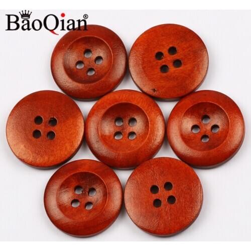 20/25mm Round Natural Wooden Buttons For Handmade Clothing Sewing Crafts Diy Home Decoration Scrapbook Accessories