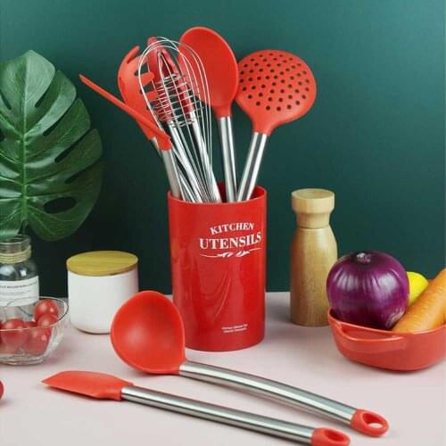 Metal Handle Cookware Cooking Tableware Kitchenware Dinnerware Heat Resistant Spatula Nonstick Kitchen Utensils Silicone Sets