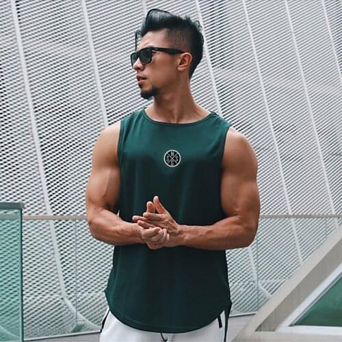 Bodybuilding Vest Men Sports Tank Top Men Gym Clothing Fitness Workout Sleeveless Shirt Mesh O Neck Running Stringer Singlets