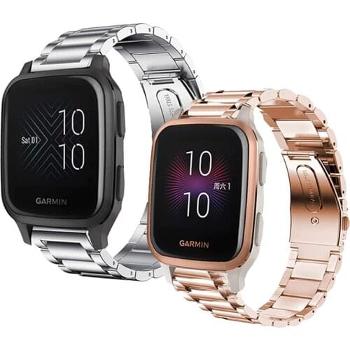 Metal belt For Garmin Venu Sq Strap stainless steel Smart Bracelet watchband for haylou LS02/Huami Amazfit GTS 2 Wristband
