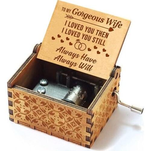 Engraved Music Box - You are My Sunshine, Gift for Wife from Husband - Always Have Always Will