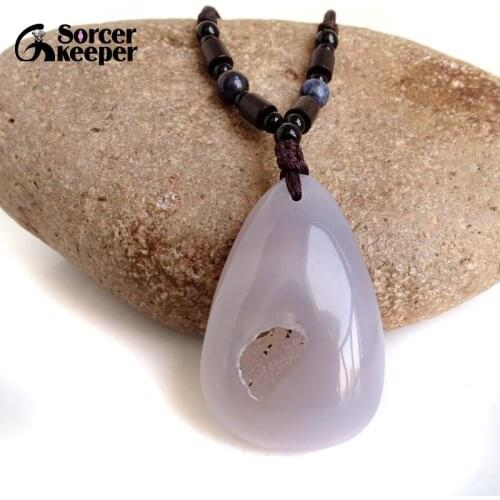 Real Natural Stone Polished Agates Geode Quartz Crystal Cluster Treasure Bowl Specimen Pendant Necklace For Jewelry Making BD102