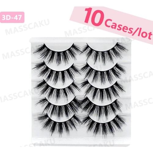 10 pcs/lot MASSCAKU 5 pairs natural false eyelashes fake lashes long makeup 3d eyelash extension eyelashes for beauty