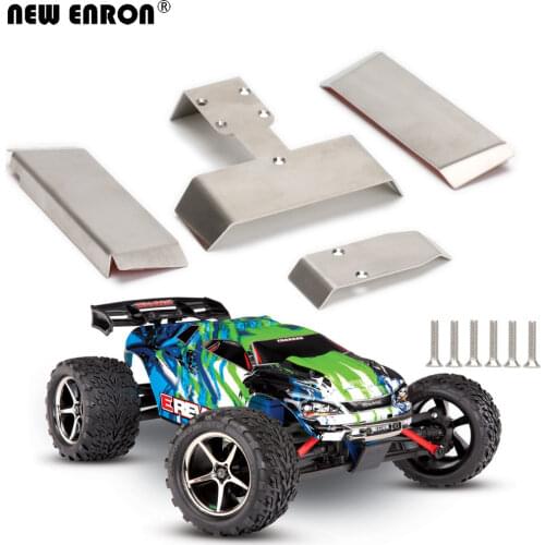 NEW ENRON RC Stainless Steel Skid Plate Protector 4pcs For 1/16 TRAXXAS Mini E Revo SUMMIT SLASH VXL 1:16