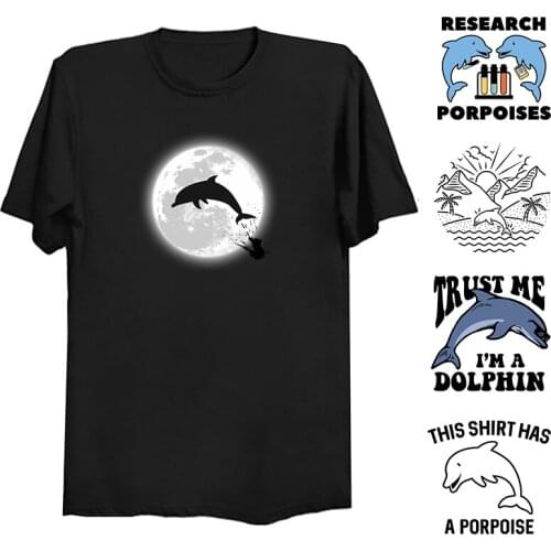 Japanese Harajuku T-Shirt Men Summer Hip Hop T Shirts Dolphin Cartoon Streetwear Tshirts Kawaii MenShort Sleeve Top Cotton