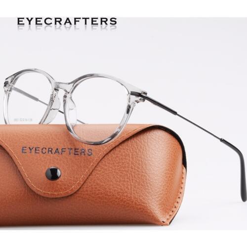 High Quality Metal TR90 Eyeglass Frames Womens Retro Round Clear Lens Optical Eyeglasses Men Vintage Ultra Lightweight Eyeglass