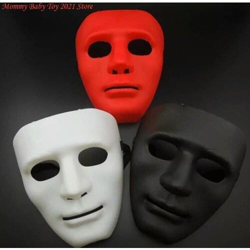 Full Face Unisex Street Dance Opera Party Mask Cosplay Black White Face Cosplay Costume Props Halloween Party Supplies