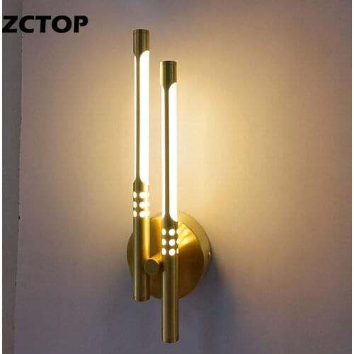 Full Copper Wall Lamp Home indoor LED Wall Sconce For Bedroom Bedside Lights Decor Indoor Wall Light Gold Black AC 110V 220V