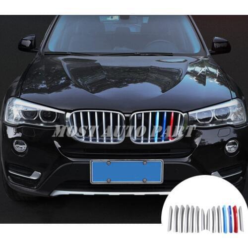 ABS Center Grille Grill Molding Cover Trim 14pcs For BMW X3 F25 2011-2017 Car accesories interior Car decoration